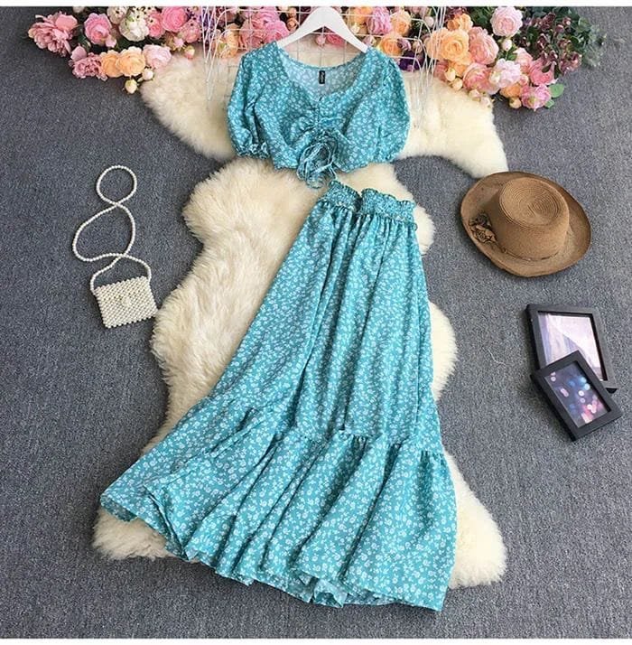 Amitha Floral Co-Ords - Light Blue image