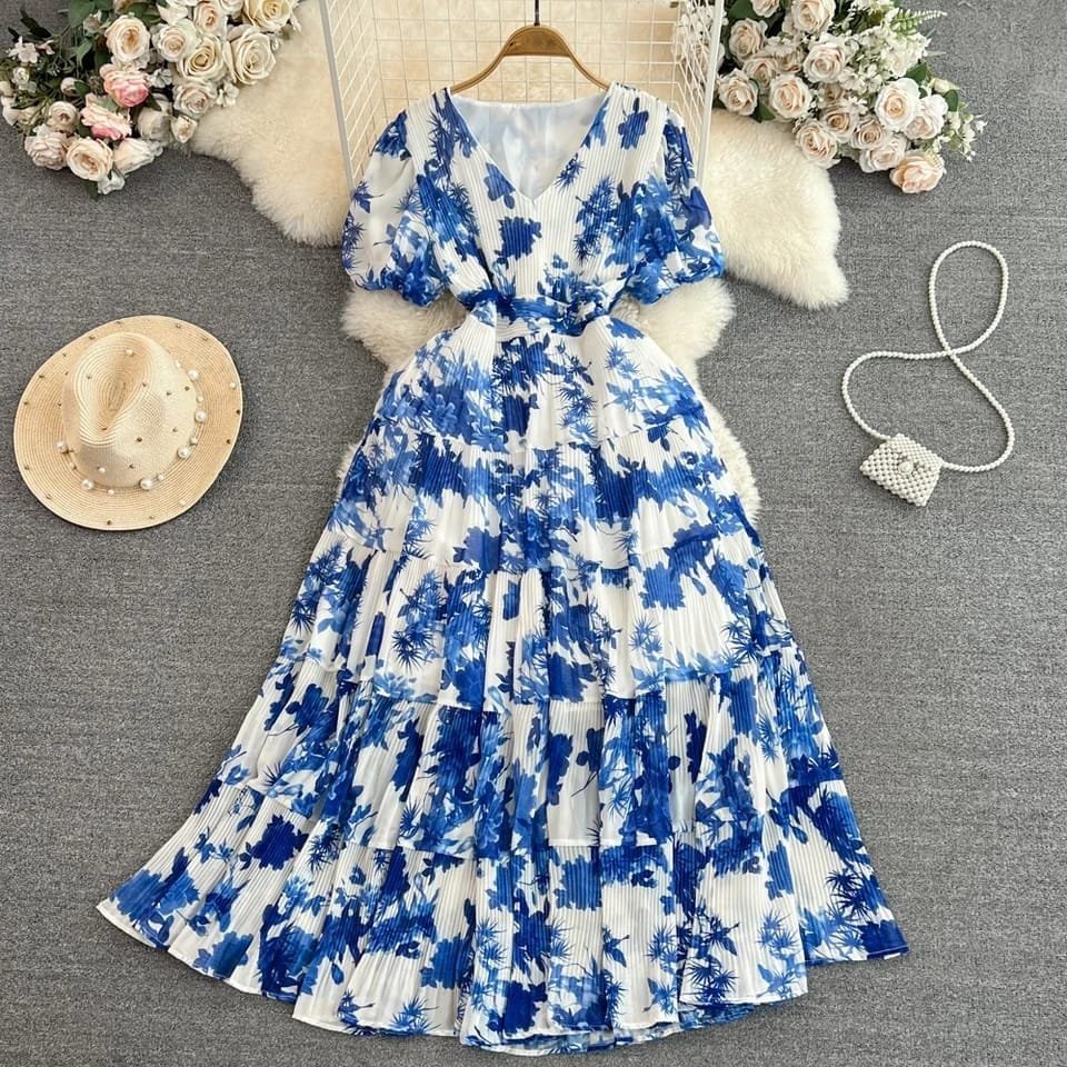 Clementine Floral Dress - Blue image