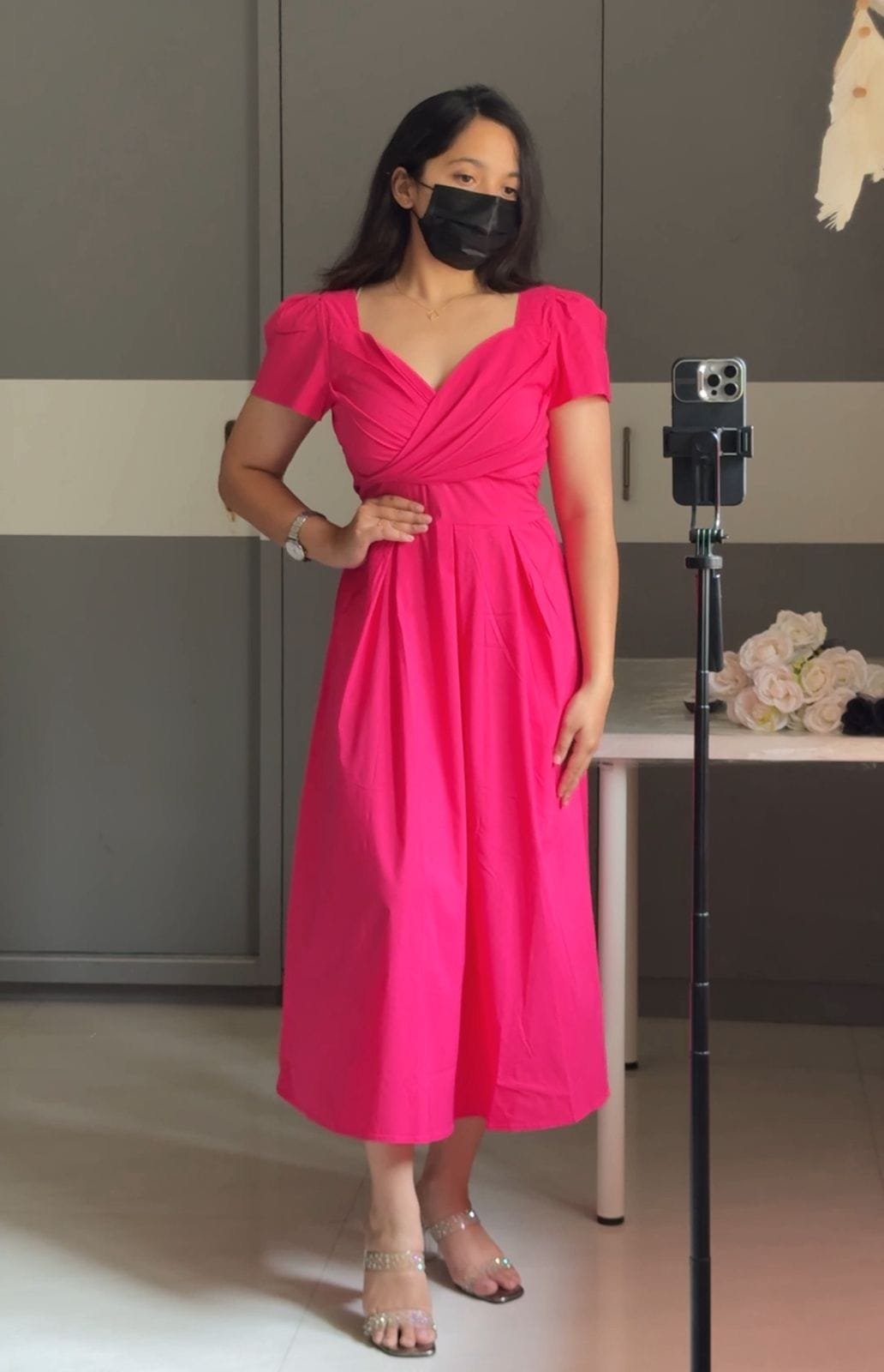 Cassie Exclusive A-line Dress - Pink image
