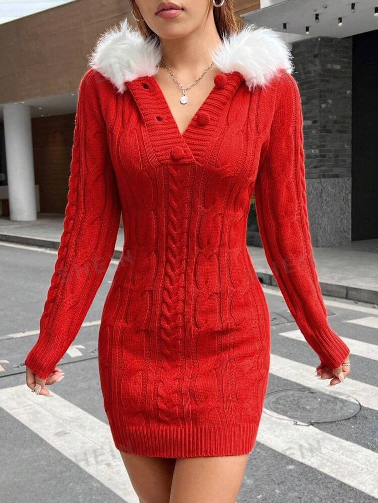Alys Furry Hat Hoodie Dress image 1