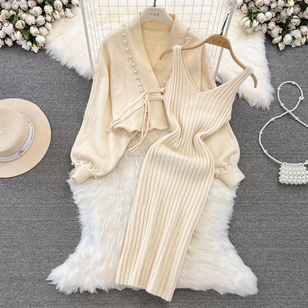 Zaira Knitted Co-Ords - Off White image