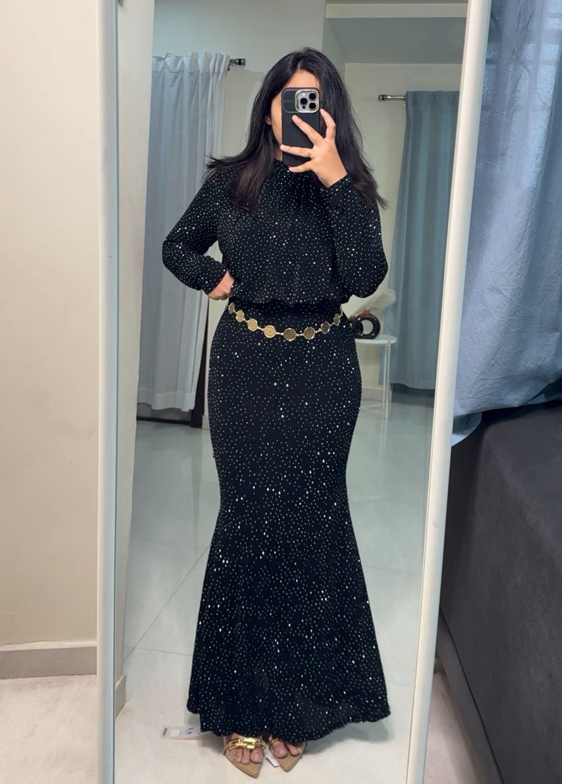 Alifia Shimmer Mesh Bodycon