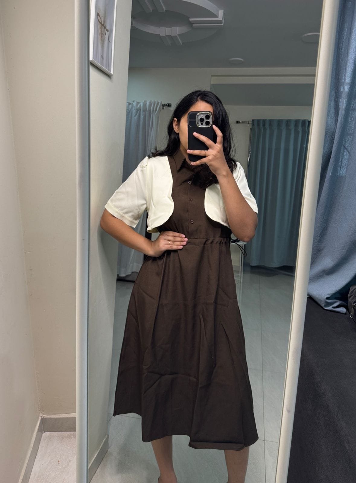 Lilo Formal Midi Dress - Brown image