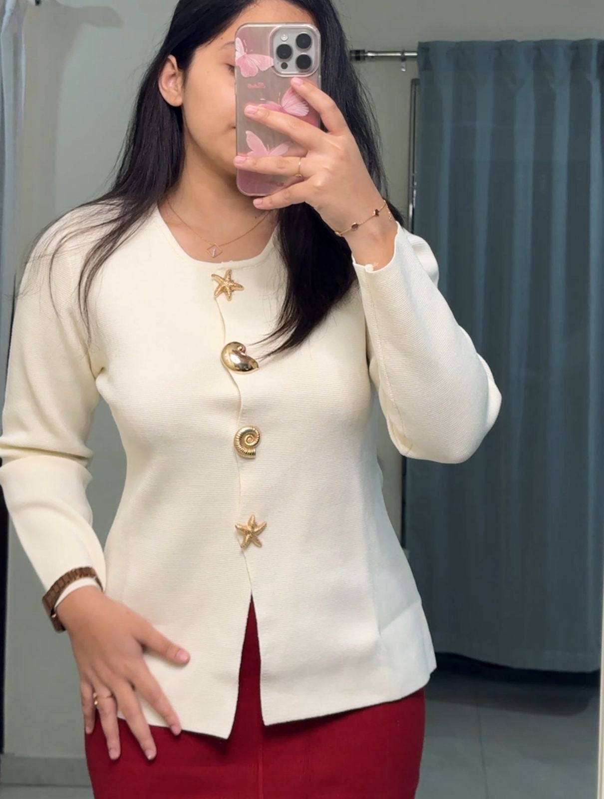 Diva Button Up Knit Top