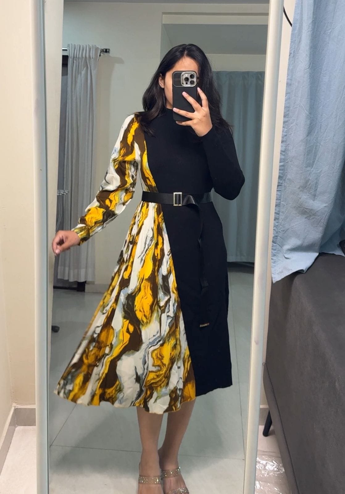 Welda Knit & Satin Panel Dress image 2