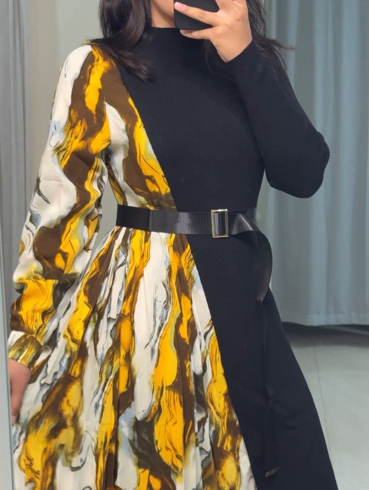 Welda Knit & Satin Panel Dress image 3