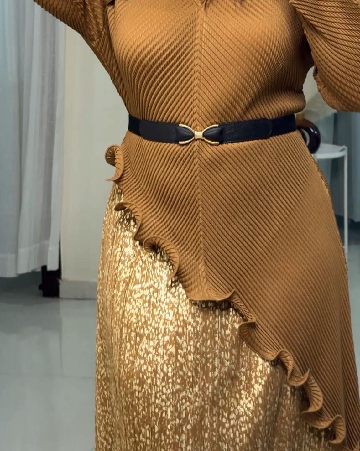 Truce Micro-Pleated Dress