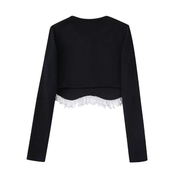 Rhinestone Knitted Blouse image 1
