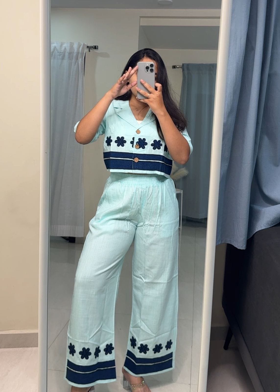 Teo Linen Co-Ords - Light Blue image