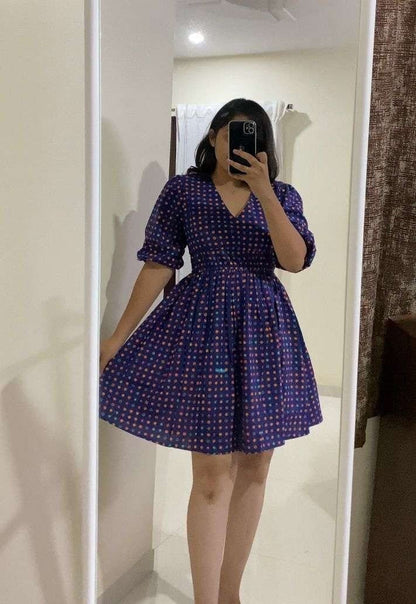 Kashvi Printed Dress - Navy Blue image