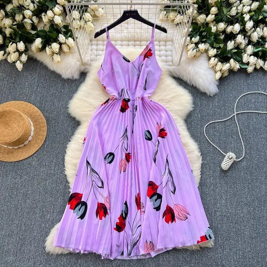 Nia Floral Pleated Dress image 0