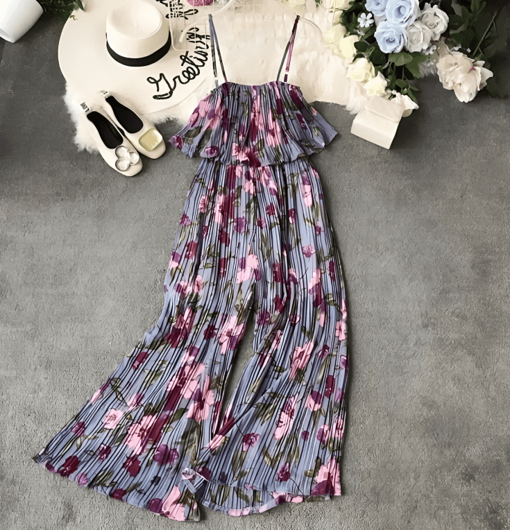 Floral Pleated Romper image 3