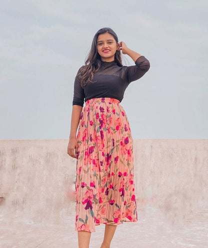 Nami Floral Pleated Skirts image 0