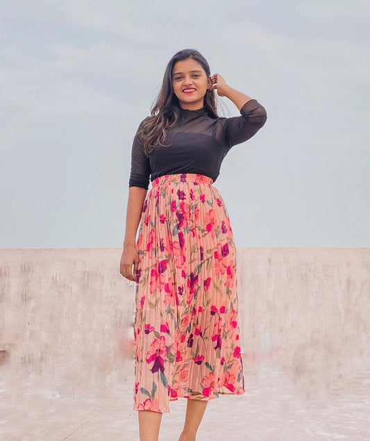 Nami Floral Pleated Skirts image 0