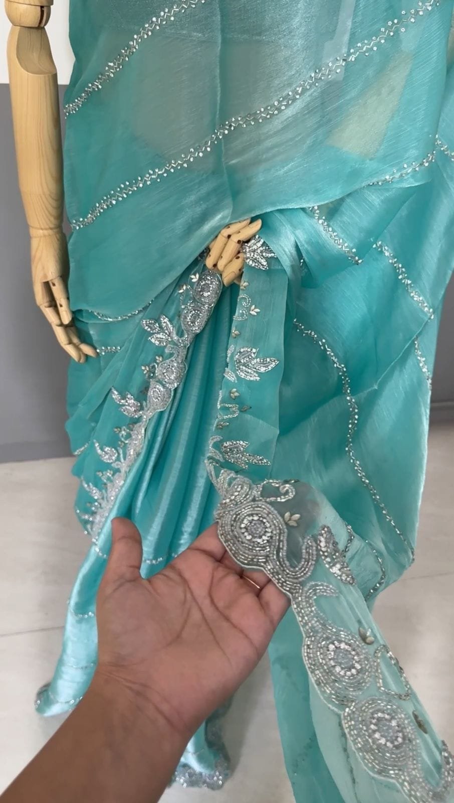 Premium Jimmy Choo Stonework Saree image 4