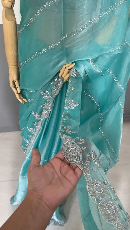 Premium Jimmy Choo Stonework Saree image 4