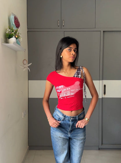 Gean One Shoulder Crop Top