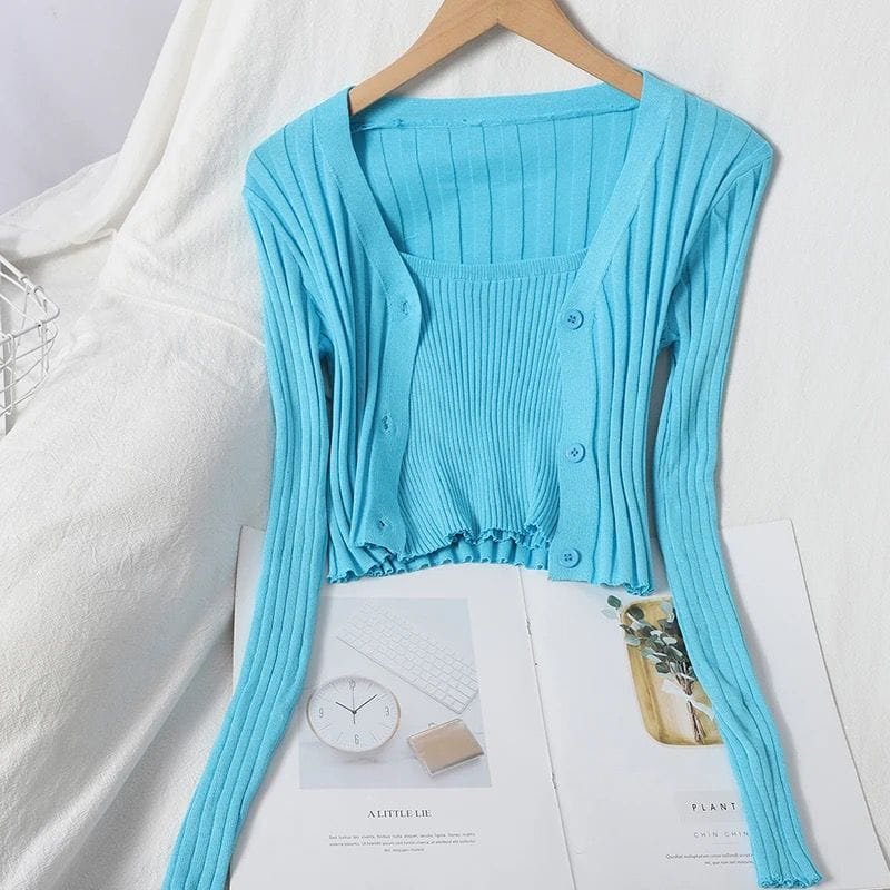 Tinah Knitted Co-Ords - Blue image