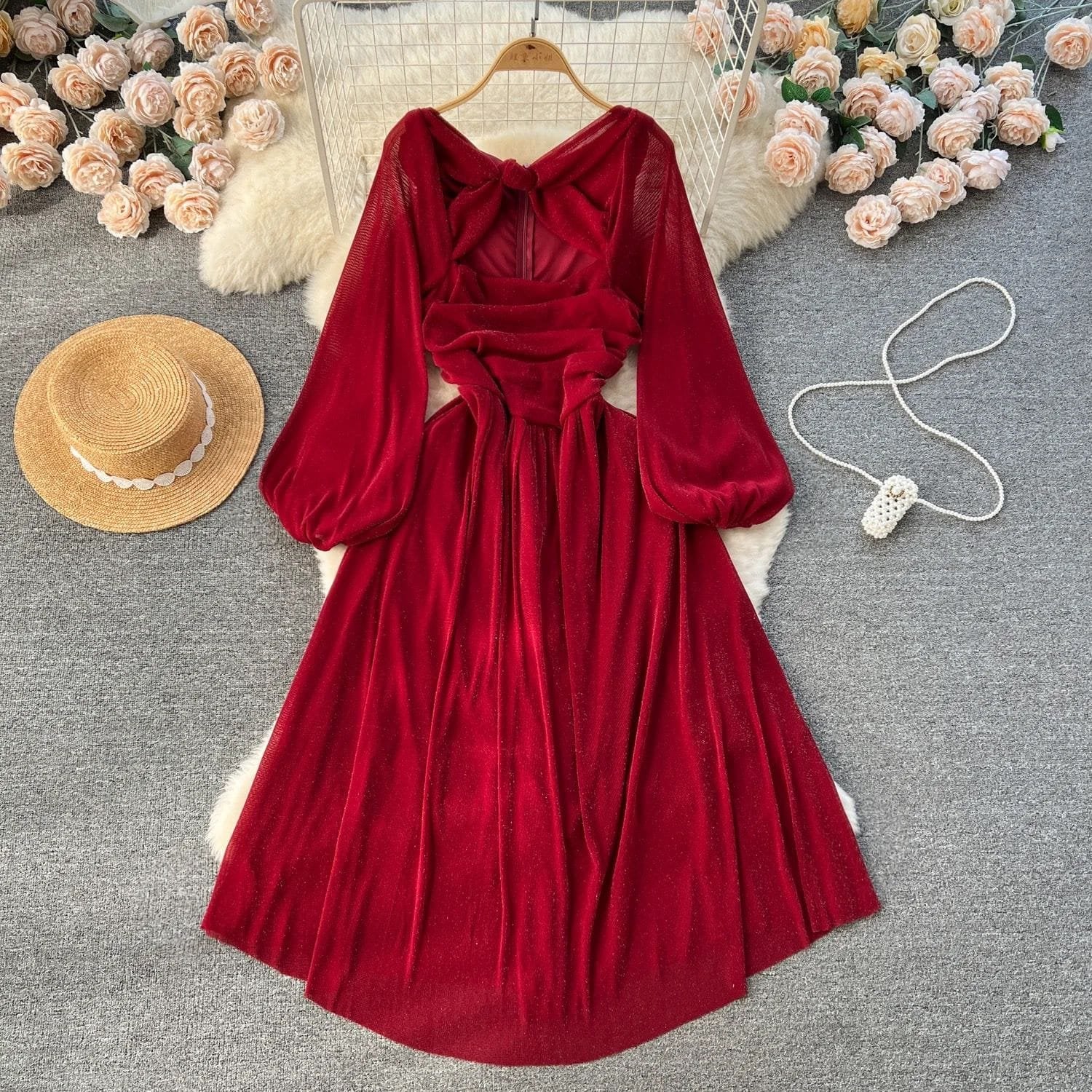 Serena Silk Dress - Red image