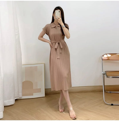 Ellie Knit Dress - Brown image