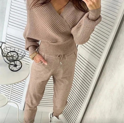 Graffiti Knitted Co ords - Beige image