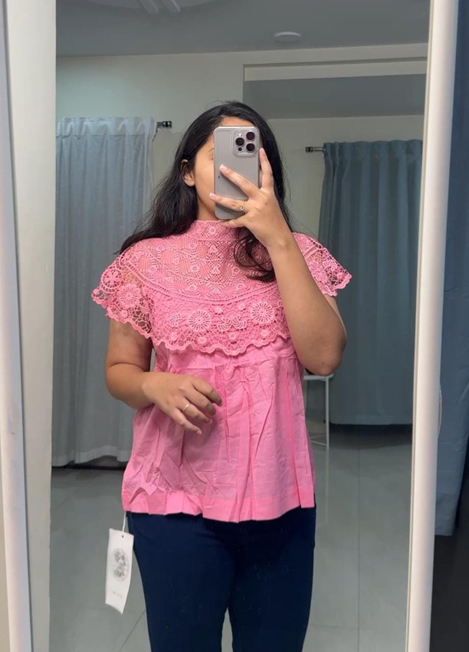 Morgan Lace Tops - Pink image