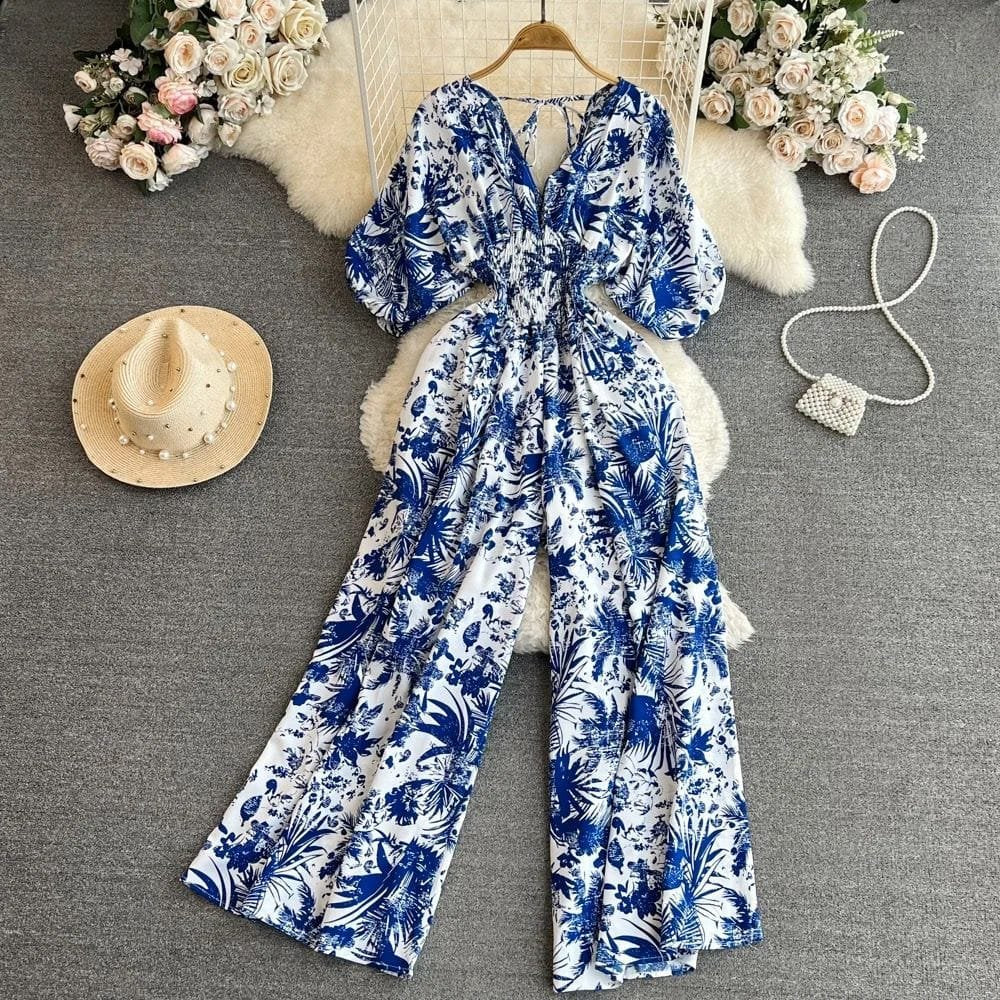 Gael Printed Rompers - Blue image