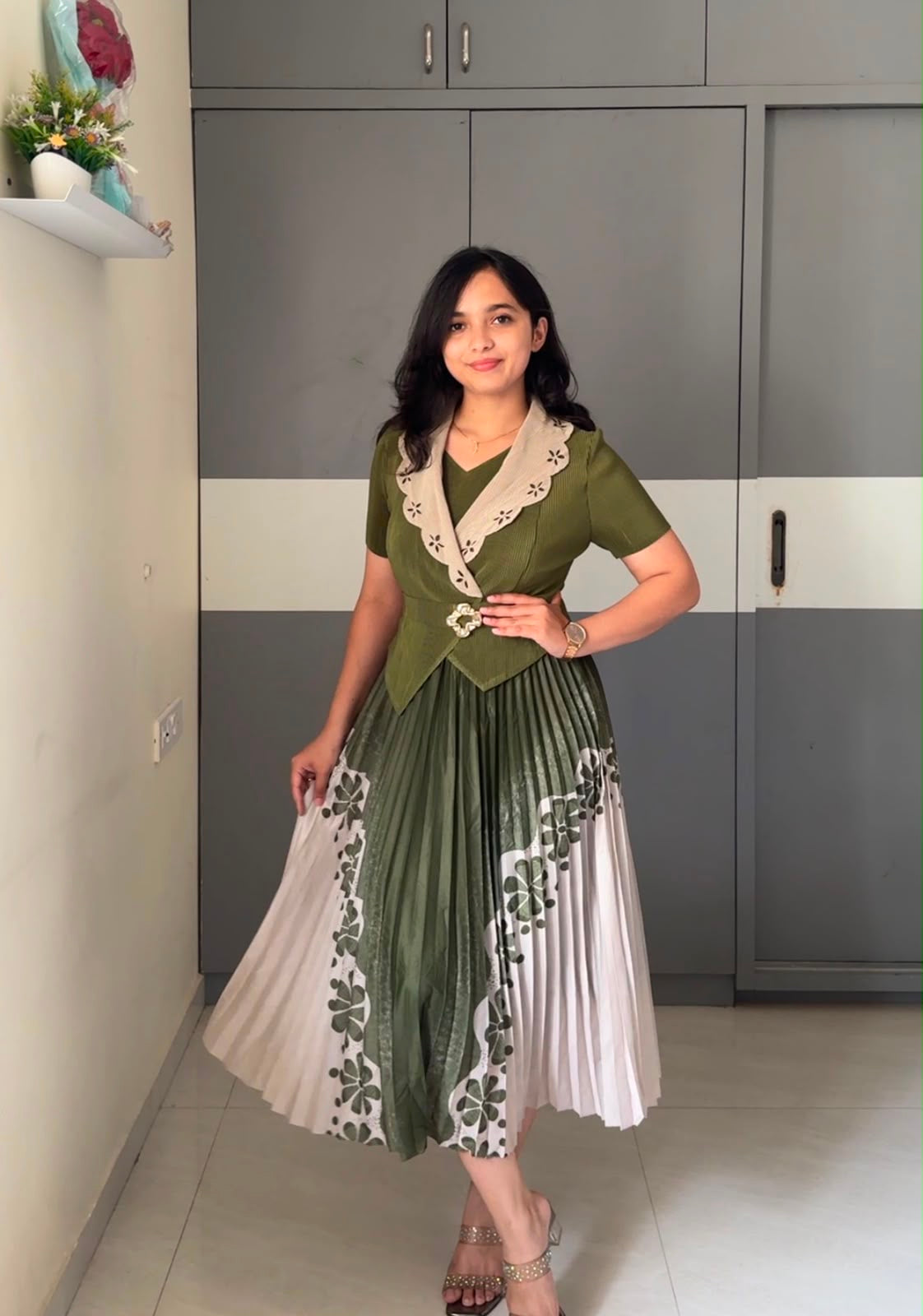 Tania Floral Pleated Dress