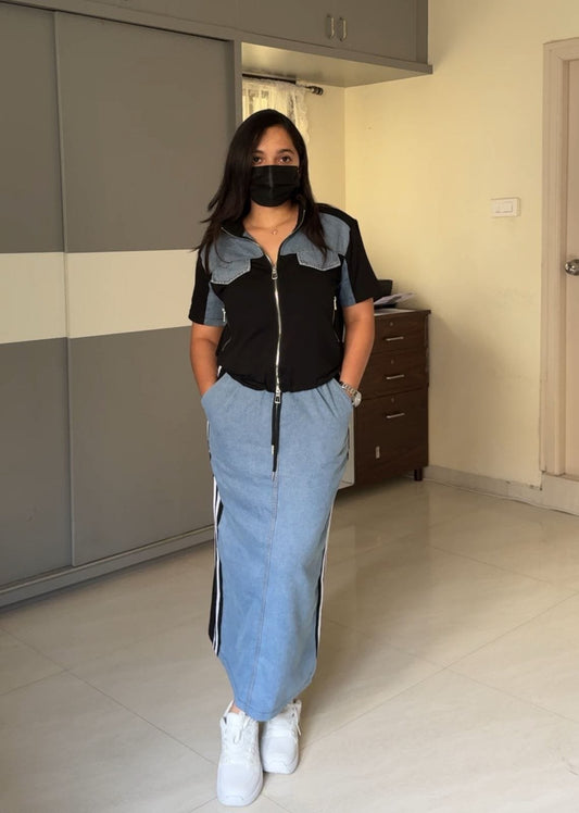 Dana Denim Patchwork Co-Ords image 0