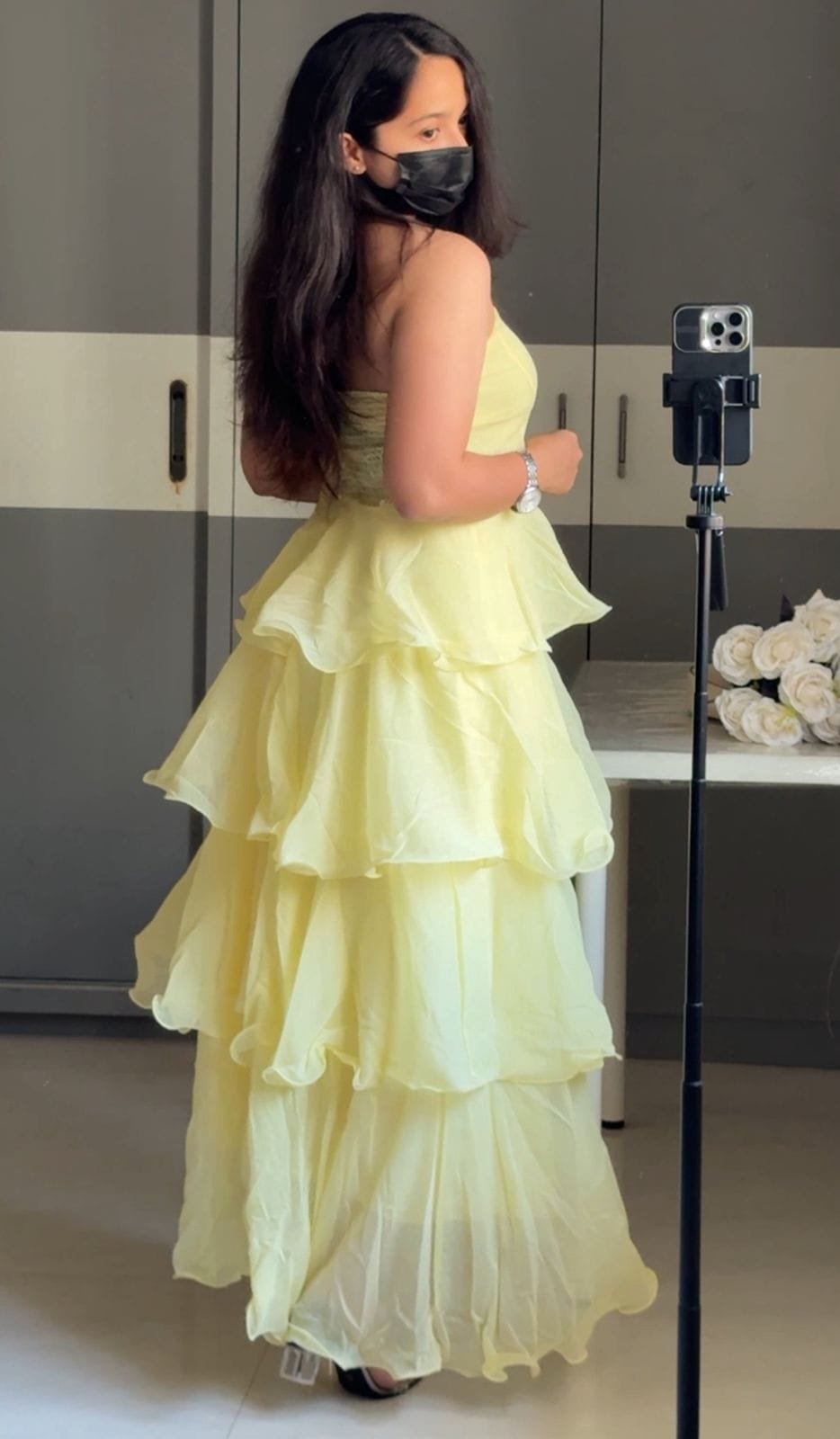 Sunshine Glow Strapless Ruffle Gown image 1