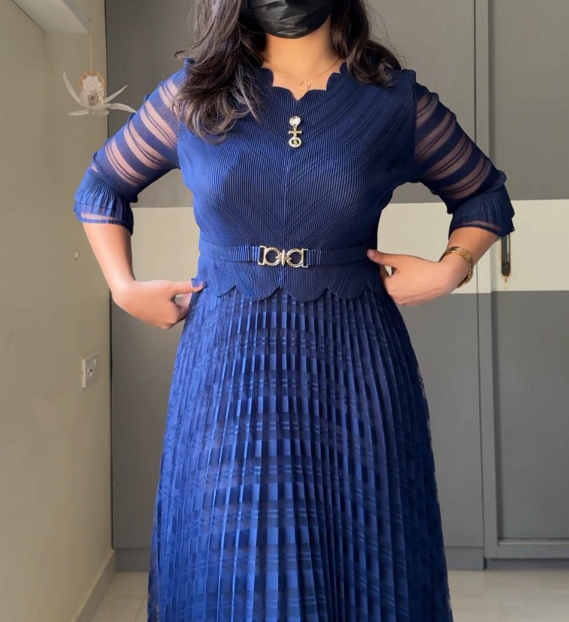 Saya Pleated Midi Dress