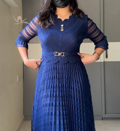 Saya Pleated Midi Dress