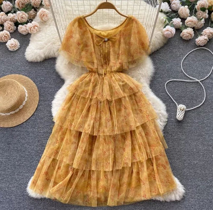 Birdie Organza Flutter Dress - Yellow image