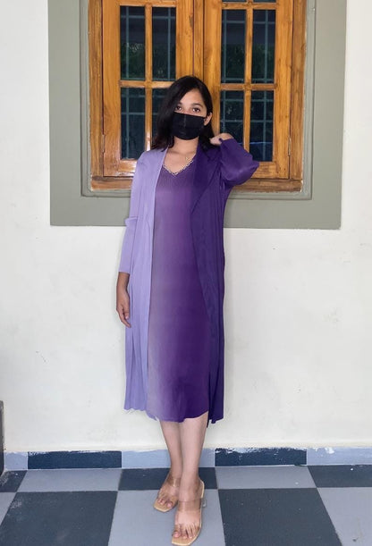 Celeste Pleated Dress - Purple image