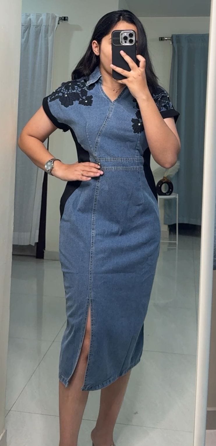 Hiba Denim Dress - 1 image