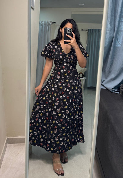 Floral Printed V-Neck Dress image 0