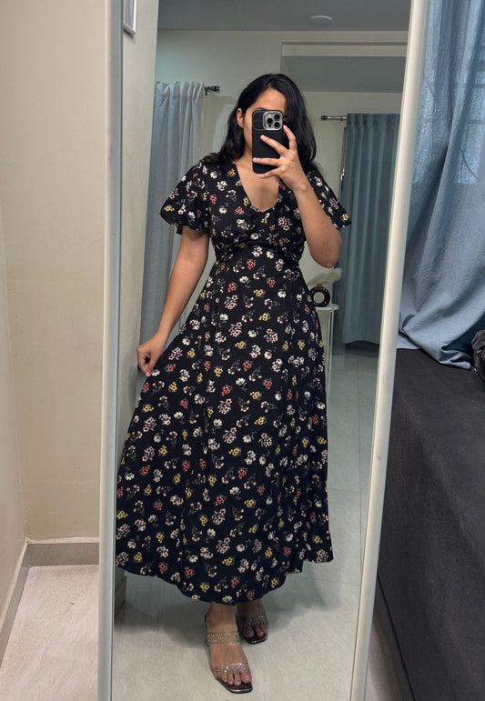 Floral Printed V-Neck Dress image 0