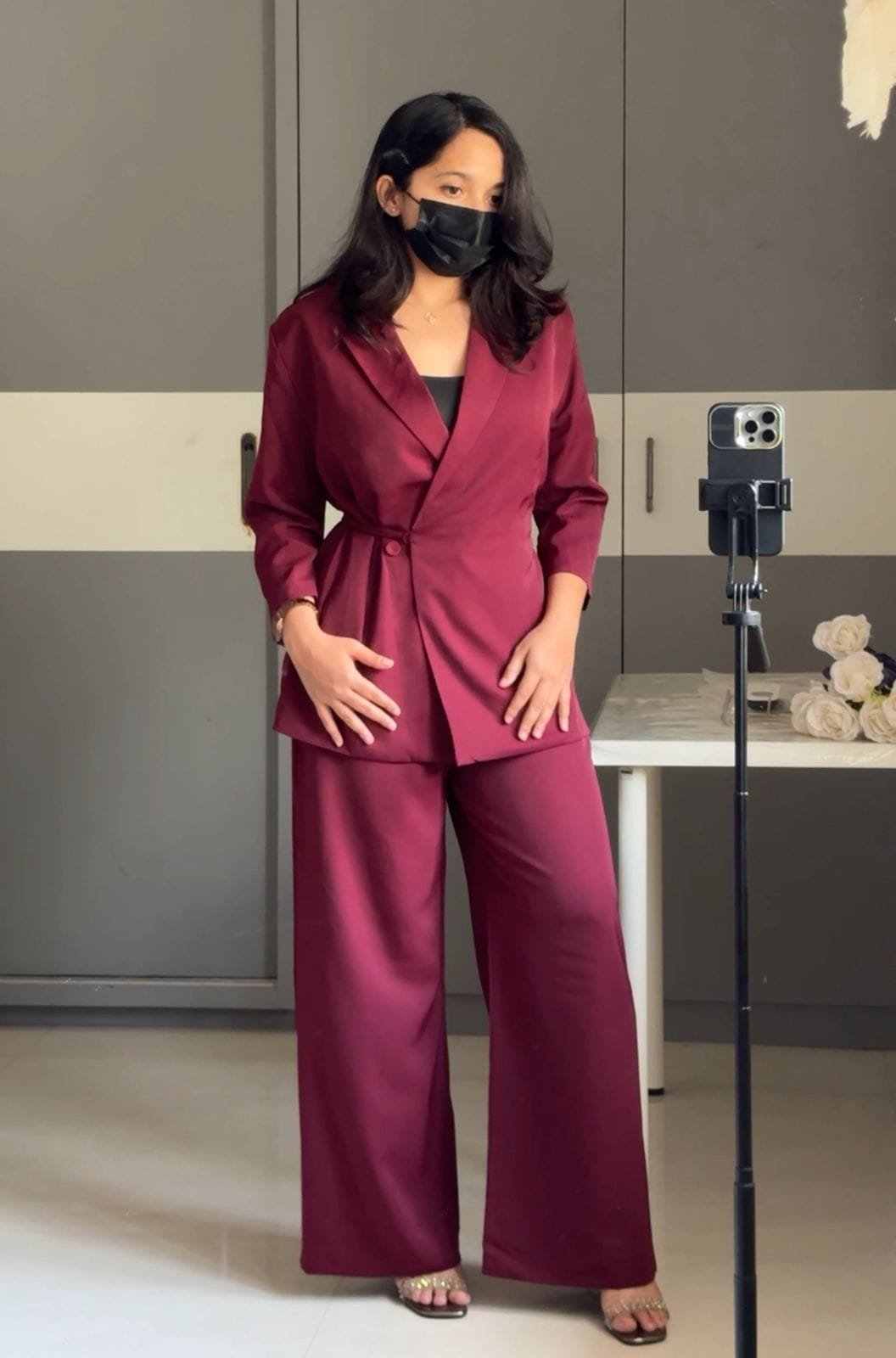 Maxine Chic Blazer Set - Wine image