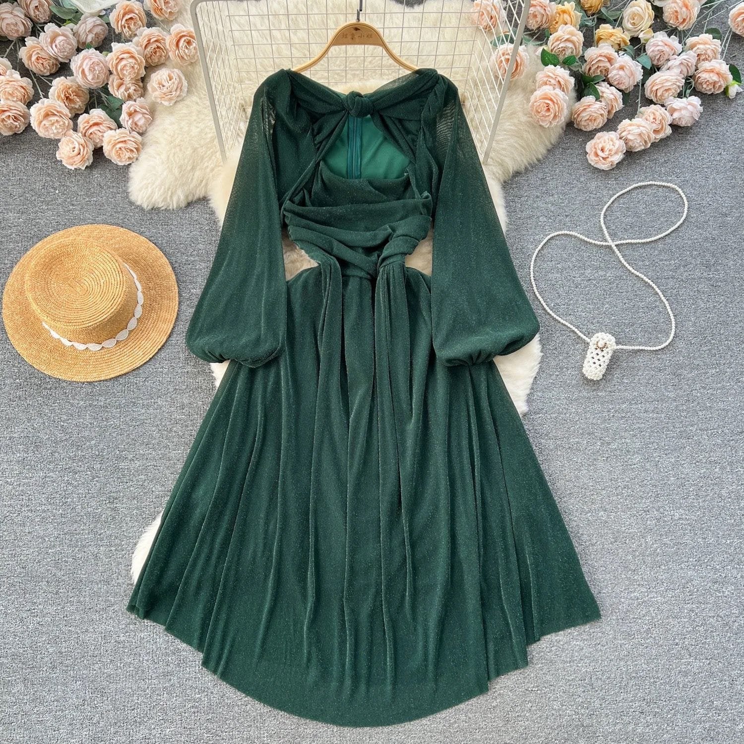 Serena Silk Dress - Green image