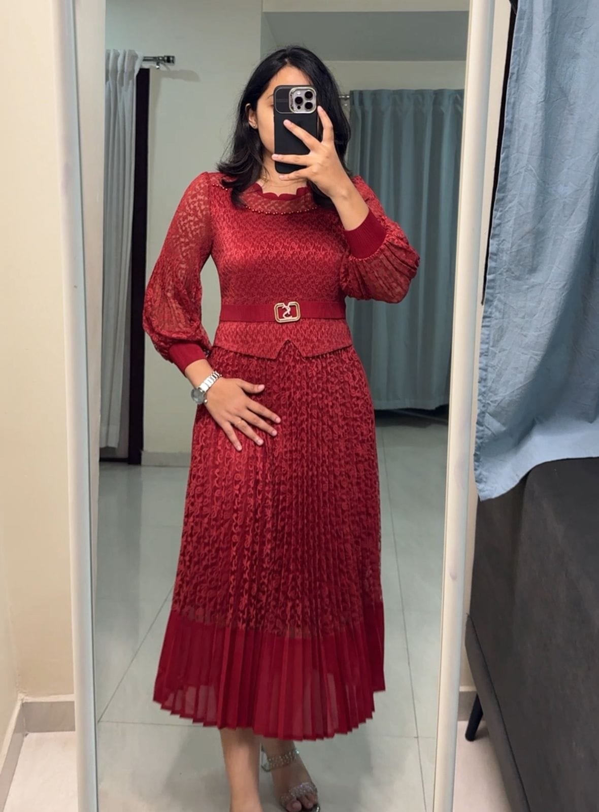 Ellis Lace Pleated Dress image 0
