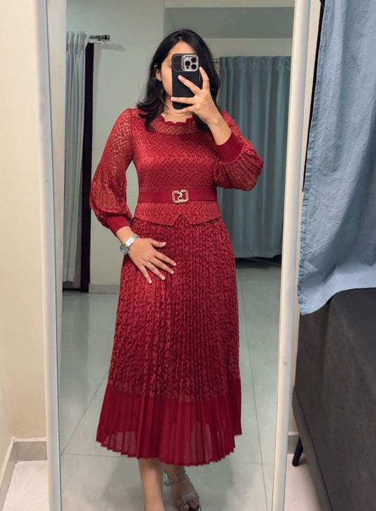 Ellis Lace Pleated Dress image 0