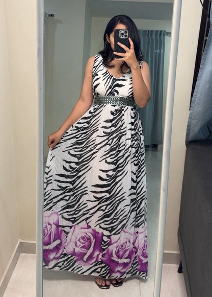 Rue Striped Petal Printed Dress image 0