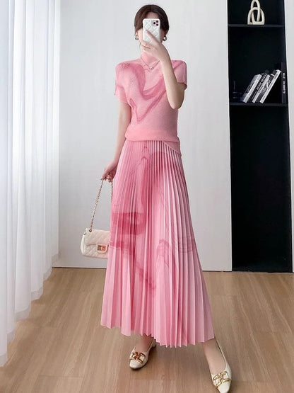 Robin Exclusive Pleated Co-Ords(1) - Pink image