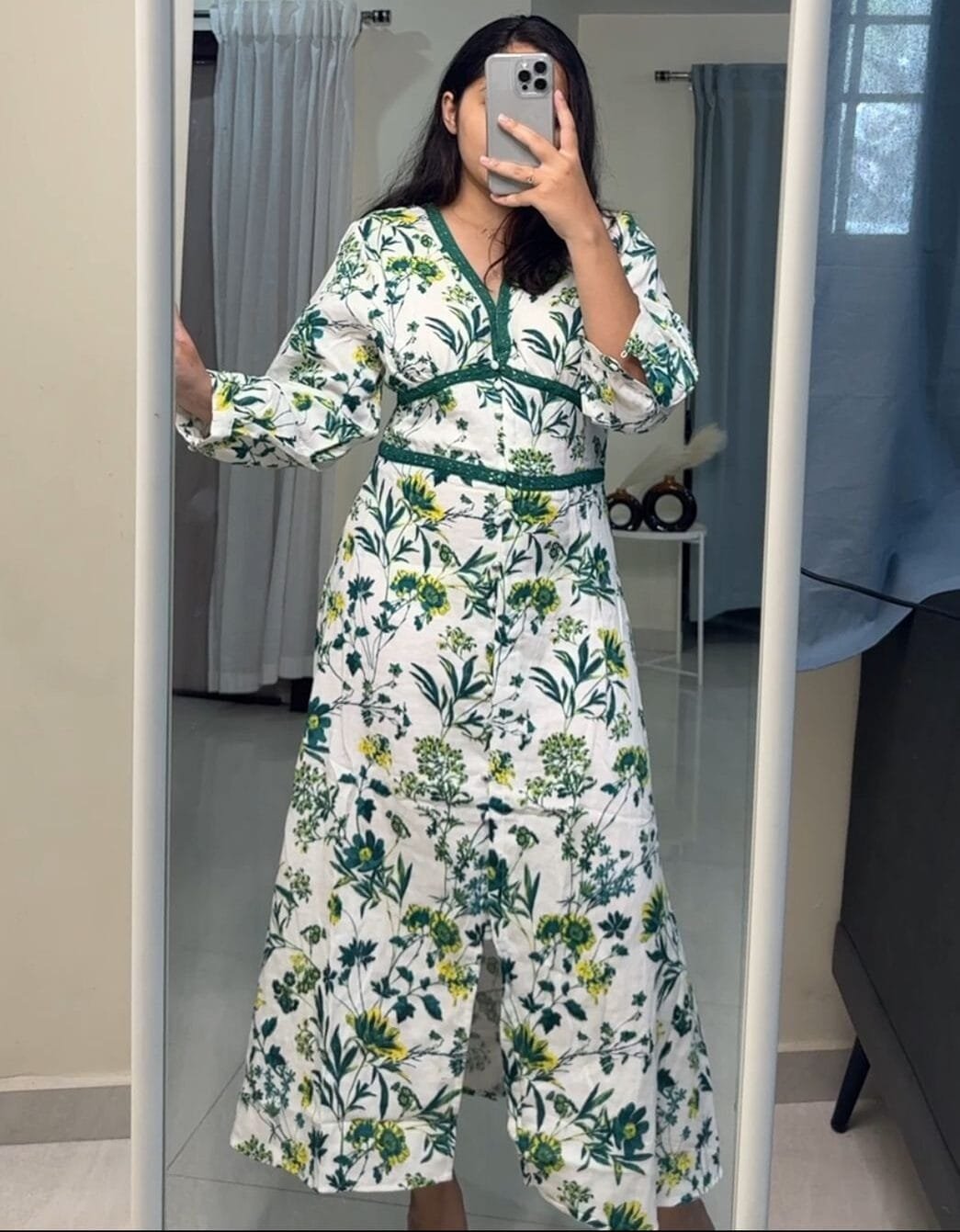 Barkha Cotton Dress - Green image