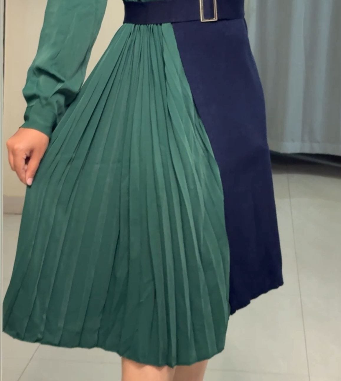 Welda Knit & Satin Panel Dress image 1