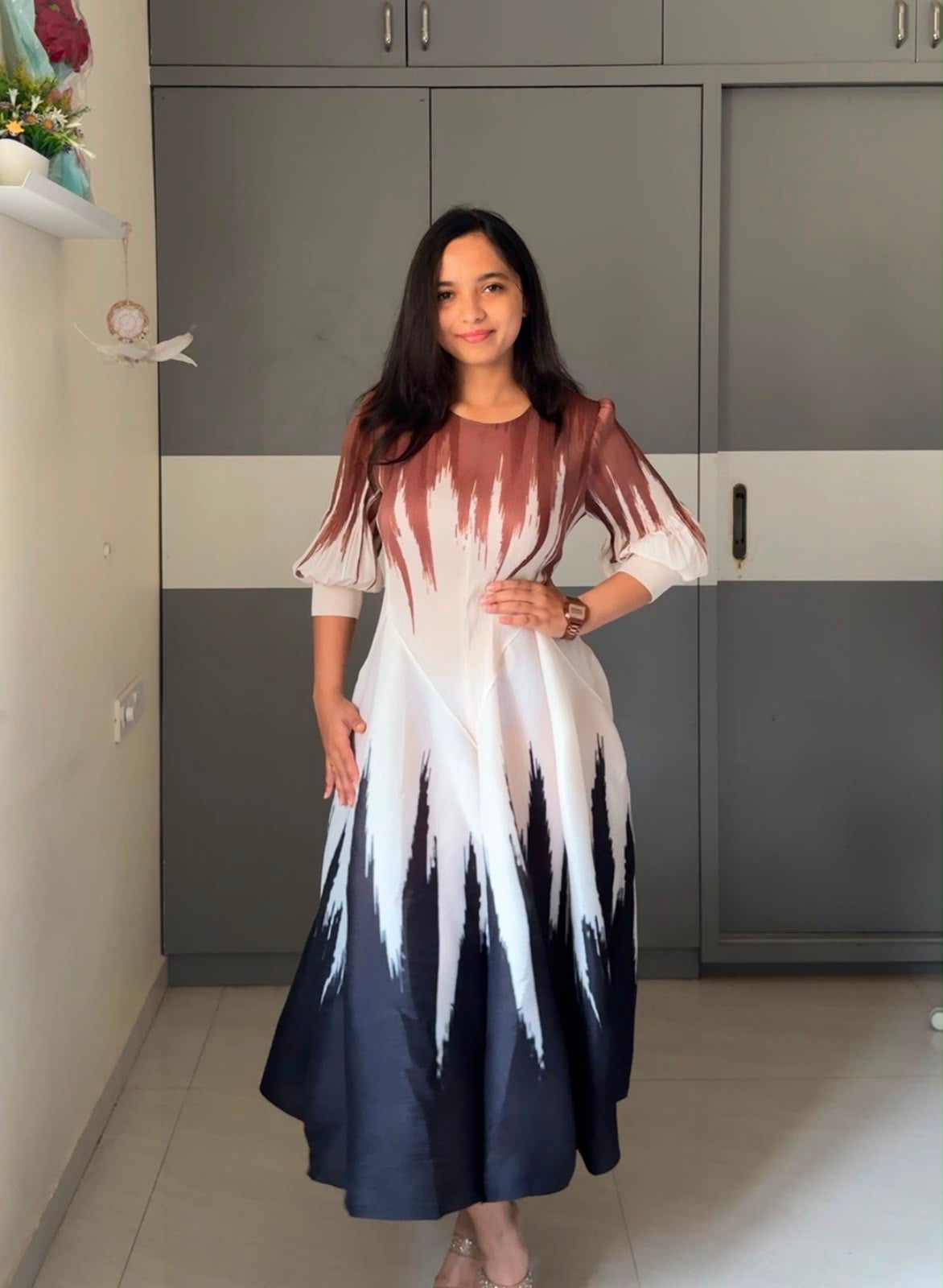 Anaya Printed Pleated Dress