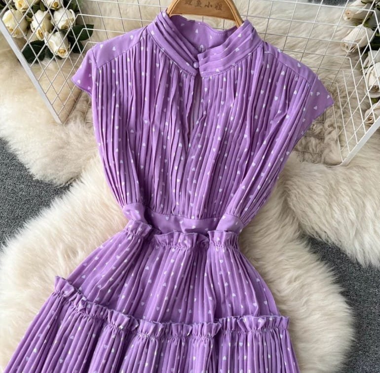 Polly Heart Pleated Dress image 3