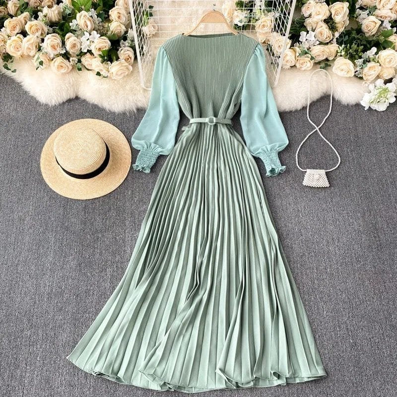 Tessa Pleated Frocks - Sea Green image