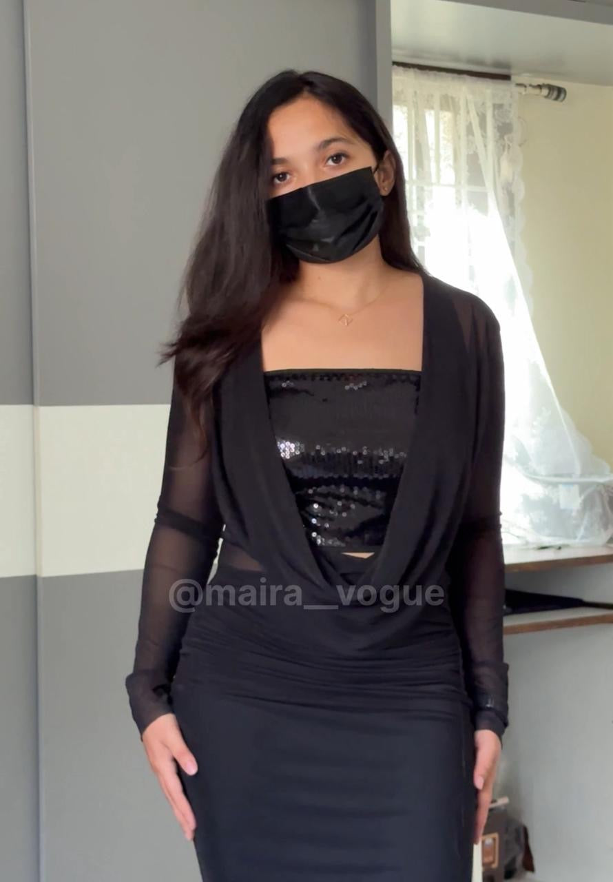 Sheer Elegance Drape Gown