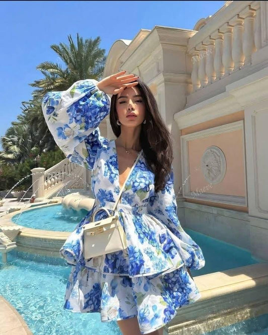 Fen Floral Printed Short Dress image 0